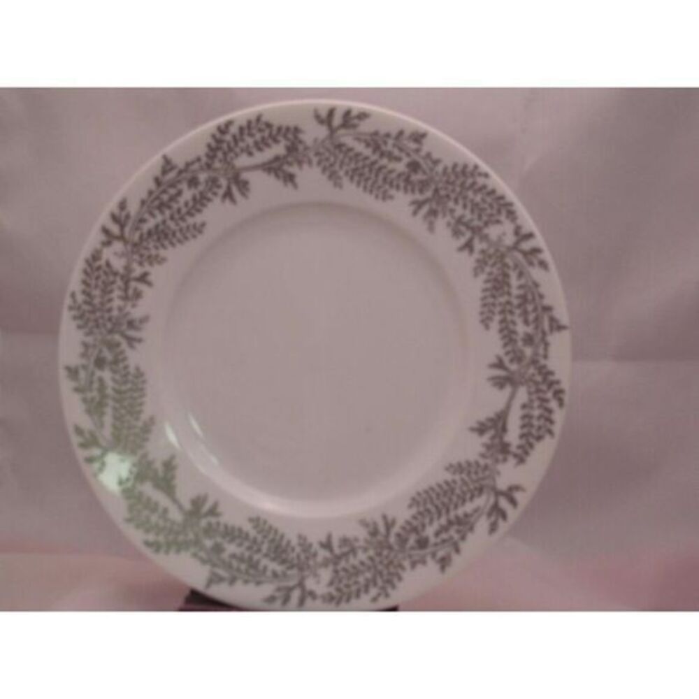 Crate & Barrel Silver Branches Vines‎ Leaves 9" Luncheon Plate (s)